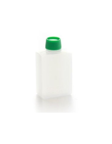 BOUTEILLE PLASTIQUE AVEC BOUCHON VERT 15ML 100P