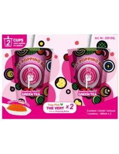 BUBBLE TEA POPPING BOBA FRAISE PECHE 2*480ML