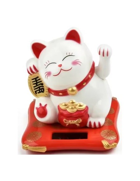 CHAT BONHEUR SOLAIRE 9X10X10,5CM 1PIECE