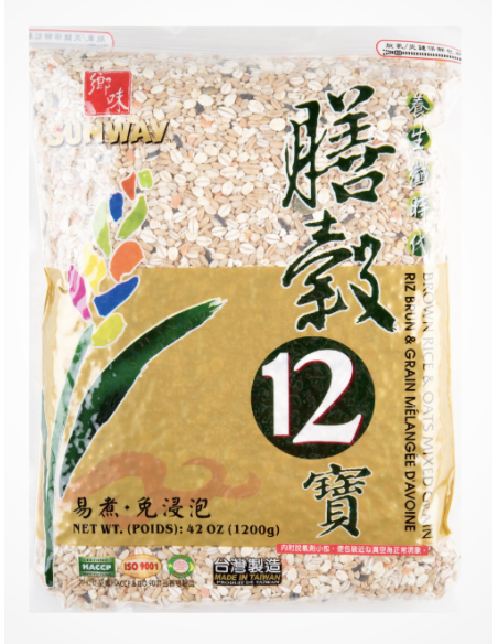 RIZ BRUN et GRAIN MELANGE AVOINE 1.2KG*12/CT