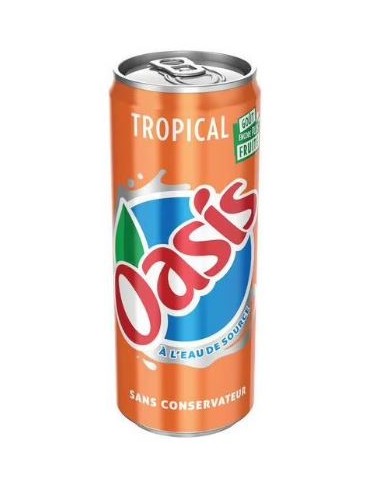 BOISSON OASIS TROPICAL CANETTE 33CL