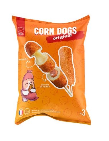 CORN DOG SAUCISSE VOLAILLE MOZARELLA BUDJI 330G