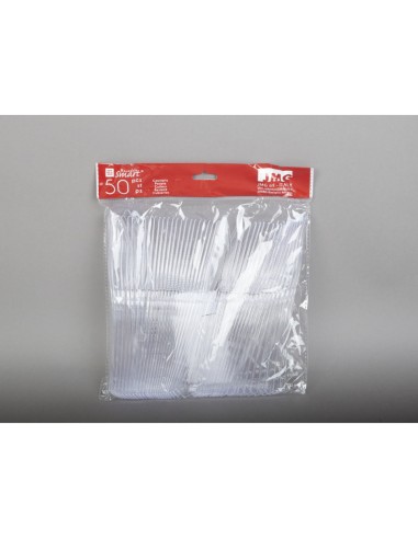 COUTEAU PLASTIQ TRANSP 170MM 50P