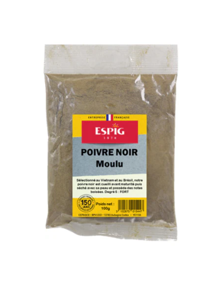 POIVRE NOIR MOULU ESPIG 80G POT