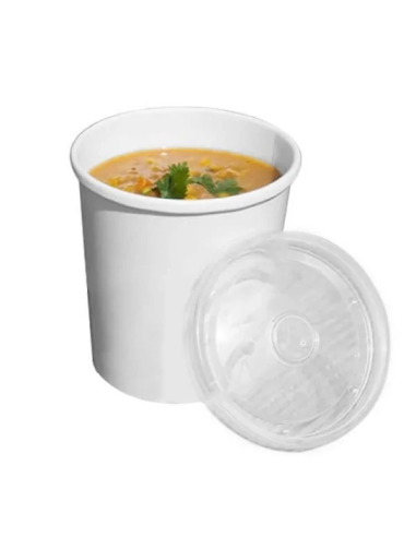 POT SOUPE PAPIER A.COUV PLAS BLANC 360ML 1000P 25P*40/CT