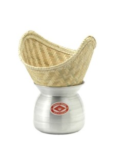 PANIER BAMBOU RIZ VAPEUR 22CM et POELE ALU