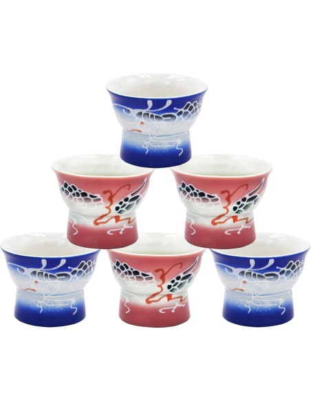 TASSE SAKE PORCELAINE "H"*6/BTE