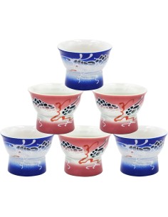 TASSE SAKE PORCELAINE "F"*6/BTE