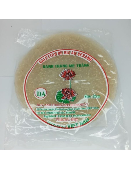 GALETTE SESAME BLANC 22CM ROSE 400G*36/CT