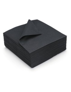 SERVIETTE 40X40 NOIR 100P