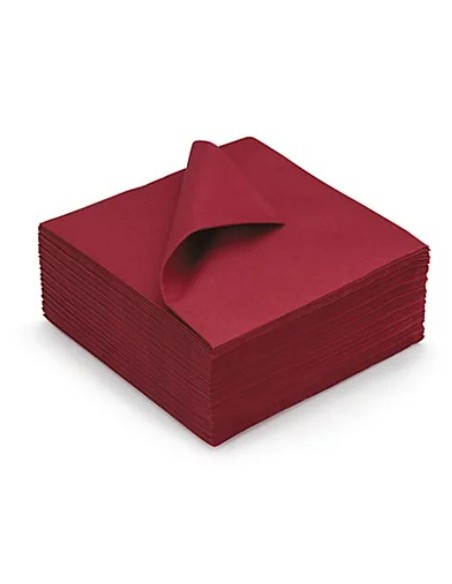 SERVIETTE 40X40 RGE BORDEAUX 100P