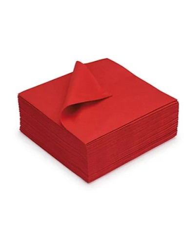 SERVIETTE 38X38 ROUGE 100P*24/CT