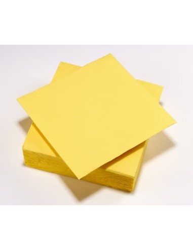 SERVIETTE 39X39 JAUNE 100P