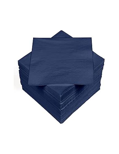 SERVIETTE 40X40 BLEU MARINE 100P