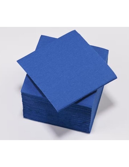 SERVIETTE 40X40 BLEU 100P