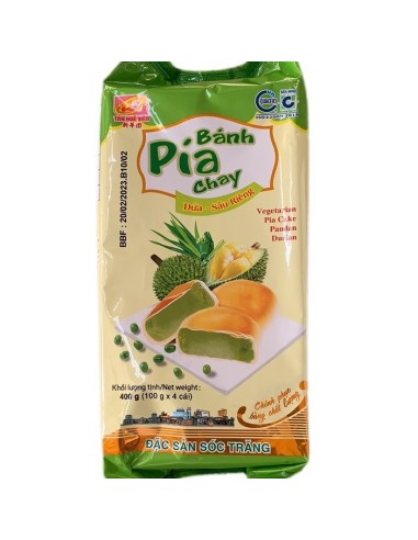 GATEAU BANH PIA VEGAN DURIAN PANDAN 100G