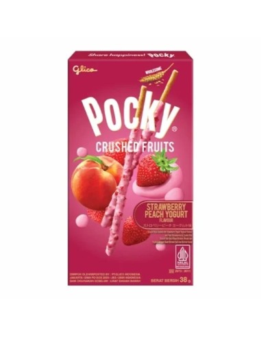 BISCUIT POCKY FRAISE PECHE YAHOURT GLICO 25G
