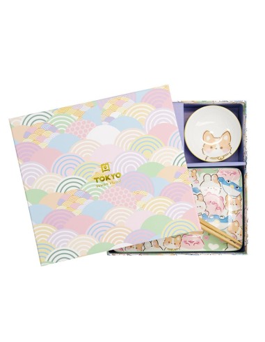 COFFRET SUSHI KAWAII LAPIN/CHAT TOKYO DESIGN 6P