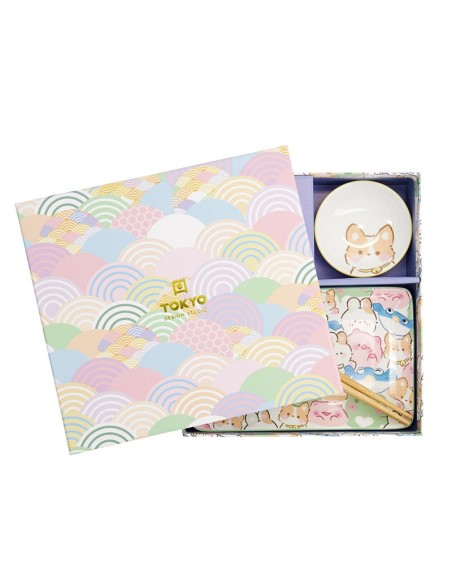 COFFRET SUSHI KAWAII LAPIN/CHAT TOKYO DESIGN 6P