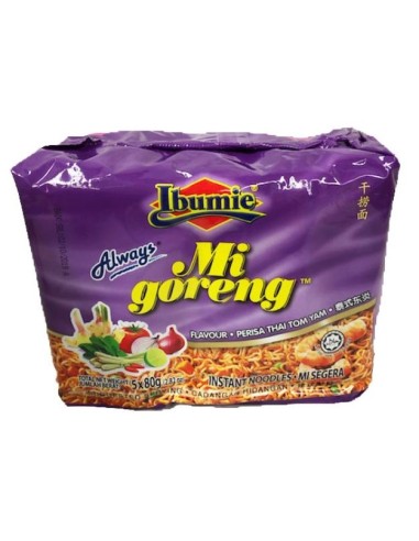 NOUILLE MI GORENG THAI TOM YA IBUMIE 80G*5/PACK