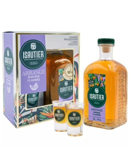 COFFRET RHUM ARRANGE BANANE FLAMBEE ISAUTIER 40% 50CL