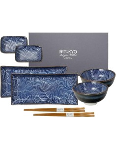 SET SUSHI BLUE 8PIECES JAPON