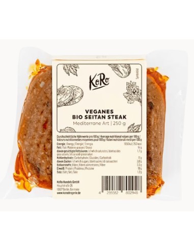 BIO VEGAN SEITAN STEAK NATURE KORO 250 G