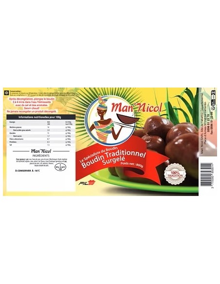 BOUDIN CREOLE BLANC MAN NICOL 800G