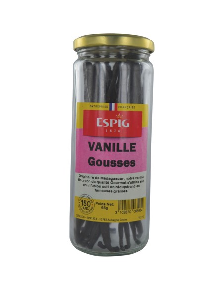 VANILLE ENT GOUSSE BOCAL ESPIG 65G