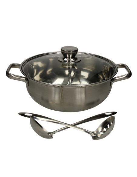 MARMITE FONDUE COUVERCLE VERRE 28CM 1 PC