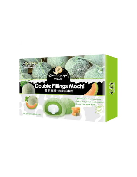 MOCHI DOUBLE FILLING MELON BAMBOO HOUSE 180G*24/CT