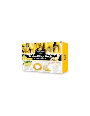 MOCHI DOUBLE FILLINGS BANANE BAMBOO HOUSE 180G*24/CT