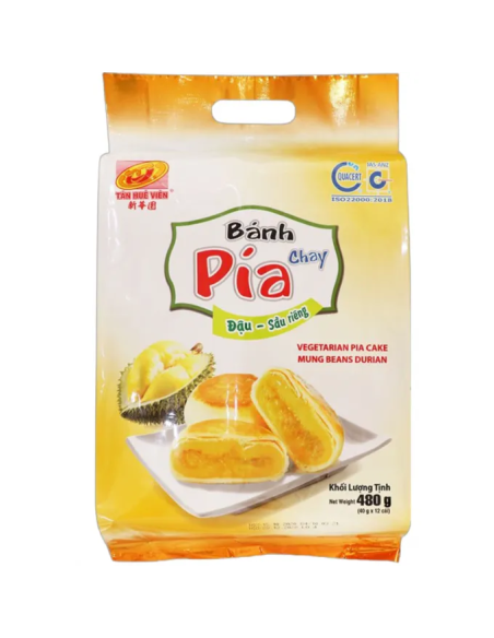 GATEAU BANH PIA DURIAN MUNGO VEGAN 480G