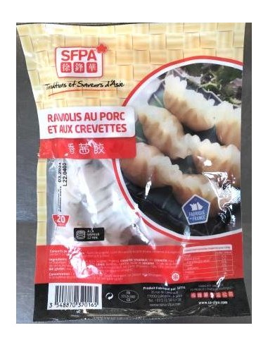 RAVIOLIS PORC CREVETTE SFPA 20P