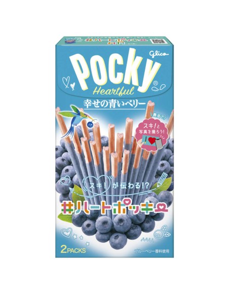 BISCUIT POCKY HEARTFUL MYRTILLE GLICO 54,6G