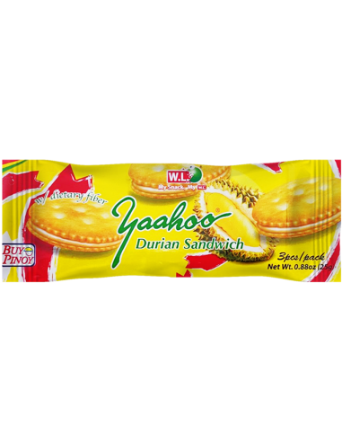 BISCUIT SANDWICH DURIAN YAAHOO 25G*10 SAC/PACK