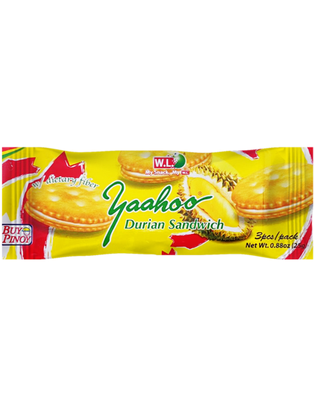 BISCUIT SANDWICH DURIAN YAAHOO 25G*10 SAC/PACK