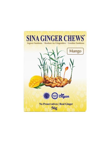 BONBON GINGEMBRE MANGUE SANS SUCRE SINA 56G