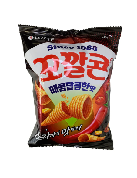 CHIPS MAIS SWEET et SPICY POPPING LOTTE 72G