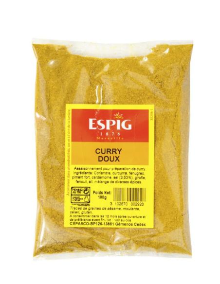POUDRE CURRY DOUX ESPIG 100G