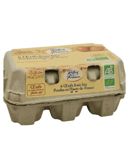 BIO OEUFS FRAIS LA BARQUETTE DE 6 PIECES (ORIG.FRANCE)