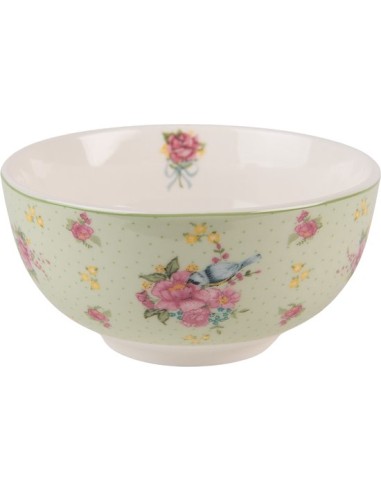 BOL SOUPE POCELAINE FLEUR VERT 20CM MINH LONG