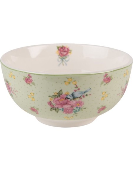 BOL SOUPE POCELAINE FLEUR VERT 20CM MINH LONG