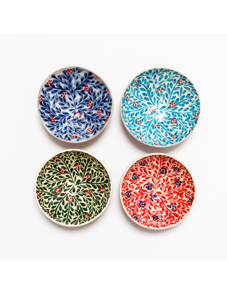 BOL CERAMIQUE FLEURS PAINT A LA MAIN 19,9CM 1PIECE