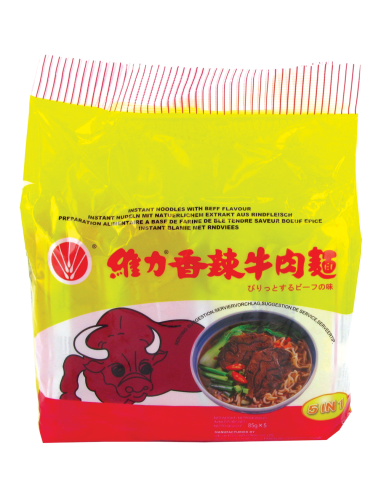 NOUILLE A.BOEUF JAUNE WEI LIH 85G*5/PACK