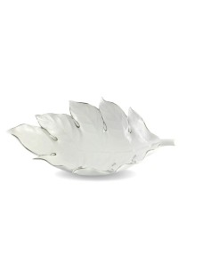 ASSIETTE PORCELAINE FEUILLE BLANC 42.5CM MINH LONG