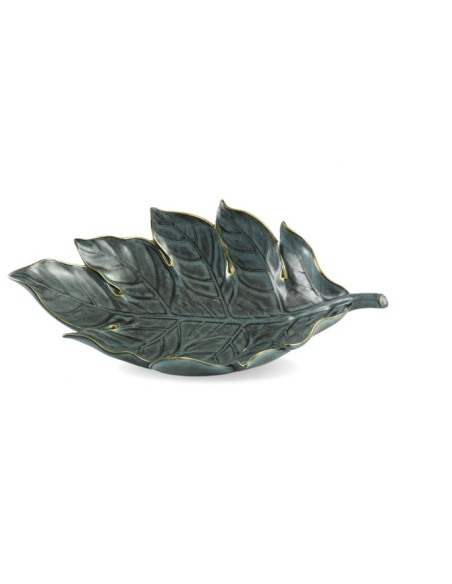 ASSIETTE PORCELAINE FEUILLE GOLD 42.5CM MINH LONG